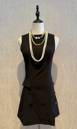 Gold Button Mini Dress