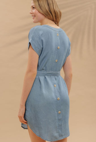 Pockets Belted Mini Dress