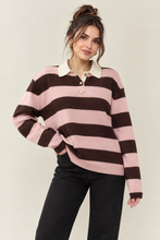 Cargar imagen en el visor de la galería, Knit Oversized Polo Sweater