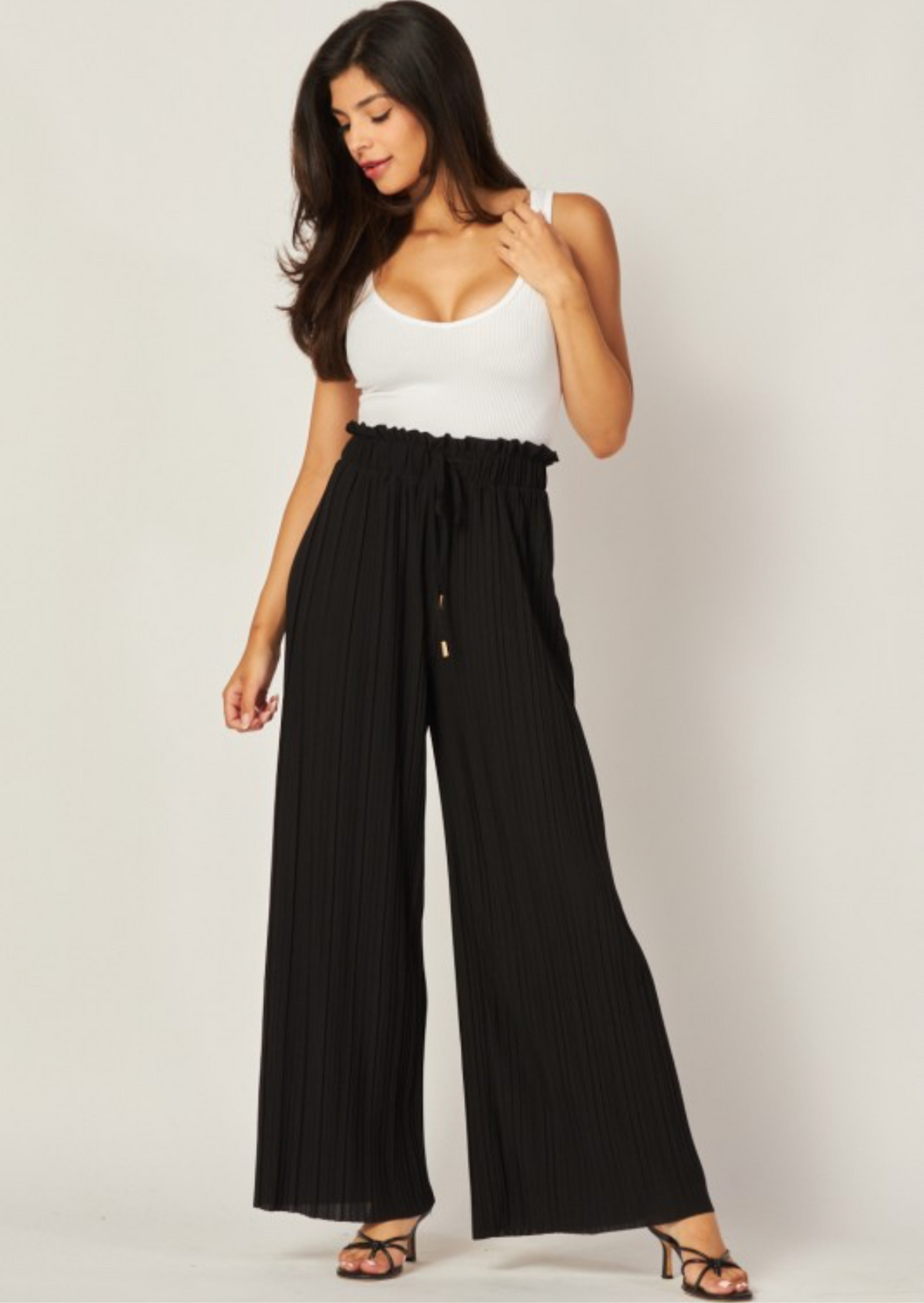 Pleated Wide Leg Pants