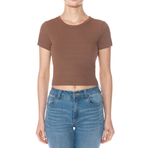 Rib Round Neck Top