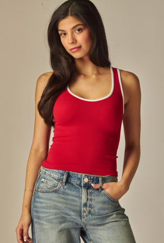 Contrast Spandex Tank Top