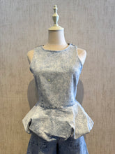 Cargar imagen en el visor de la galería, Two Piece Denim Set Bubble Top and cargo