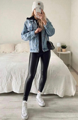 PU Leather Basic Leggings