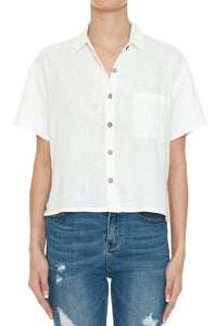 Linen Button Blouse