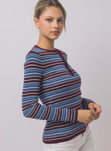 Cargar imagen en el visor de la galería, Striped Basic Knit Top
