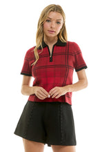 Cargar imagen en el visor de la galería, Plaid Detail Polo Top