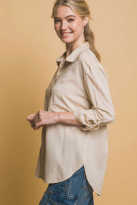 Linen Pocket Blouse