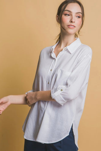 Linen Pocket Blouse