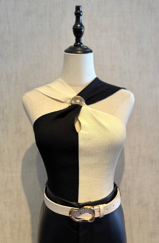 Block Color Detail Top