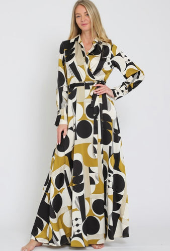 Long Sleeve Wrap Maxi Dress