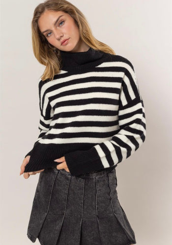 Striped Turtleneck Sweater