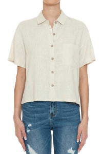 Linen Button Blouse