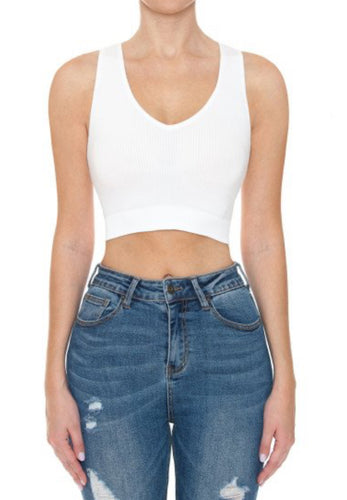 Vneck Ribbed Tank Top