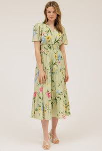 Floral Sleeve Midi Dress