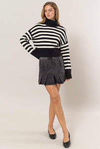 Striped Turtleneck Sweater