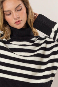 Striped Turtleneck Sweater