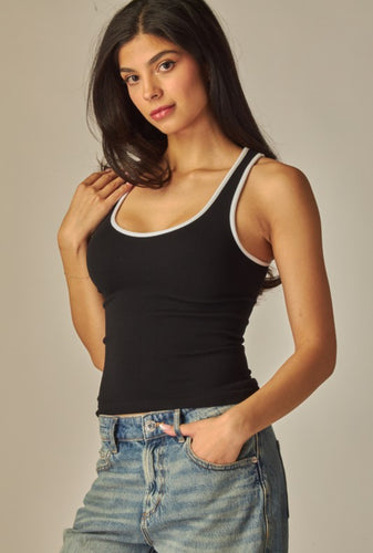 Contrast Spandex Tank Top