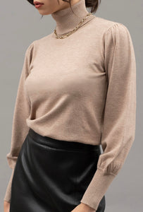 Taupe Basic Turtleneck