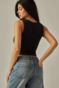 Double Layered Scoop Tank Top