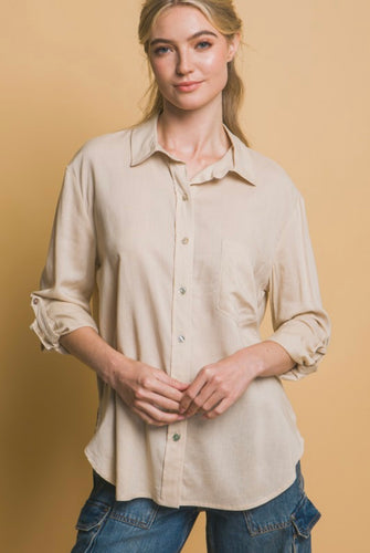 Linen Pocket Blouse