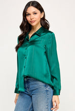 Cargar imagen en el visor de la galería, Long Sleeve Satin Blouse