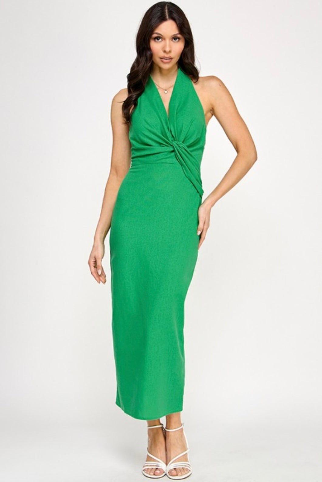 Draped Halter Dress