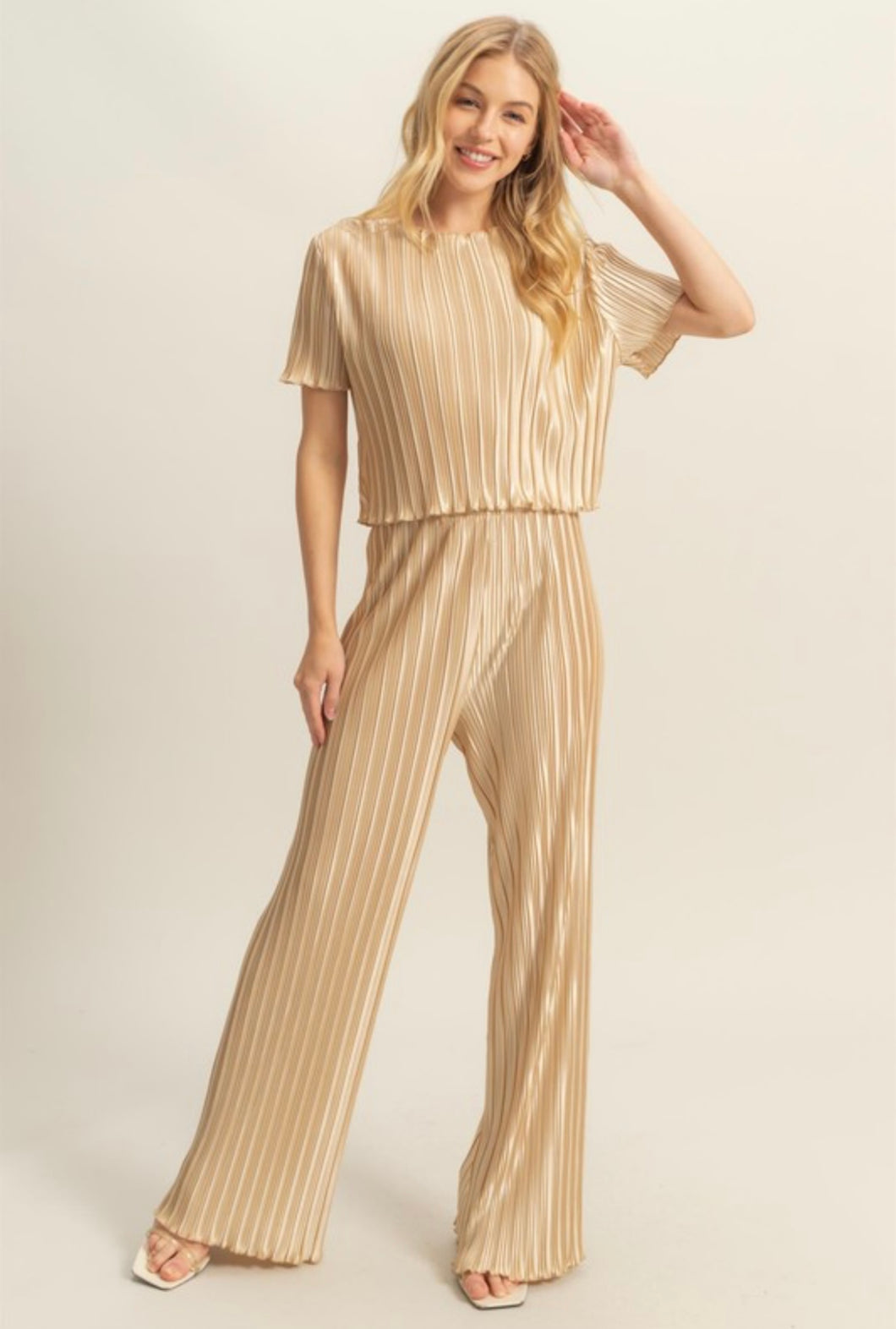 Pleated Two Piece Set
