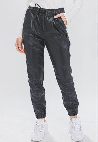 PU Leather Jogger