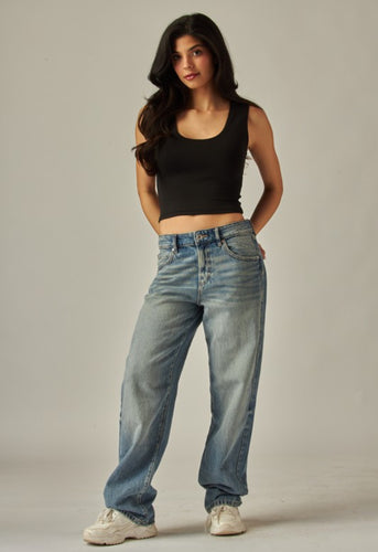 Double Layered Scoop Tank Top