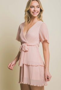 Short Sleeve Ruffle Dress