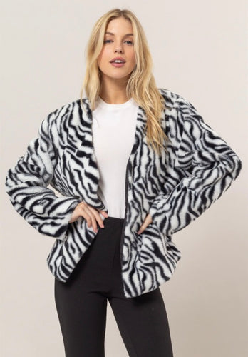 Fur Zebra Coat