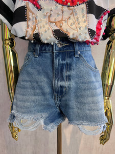 Distressed Denim Shorts