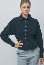 Cargar imagen en el visor de la galería, Waist Button Detail Blouse