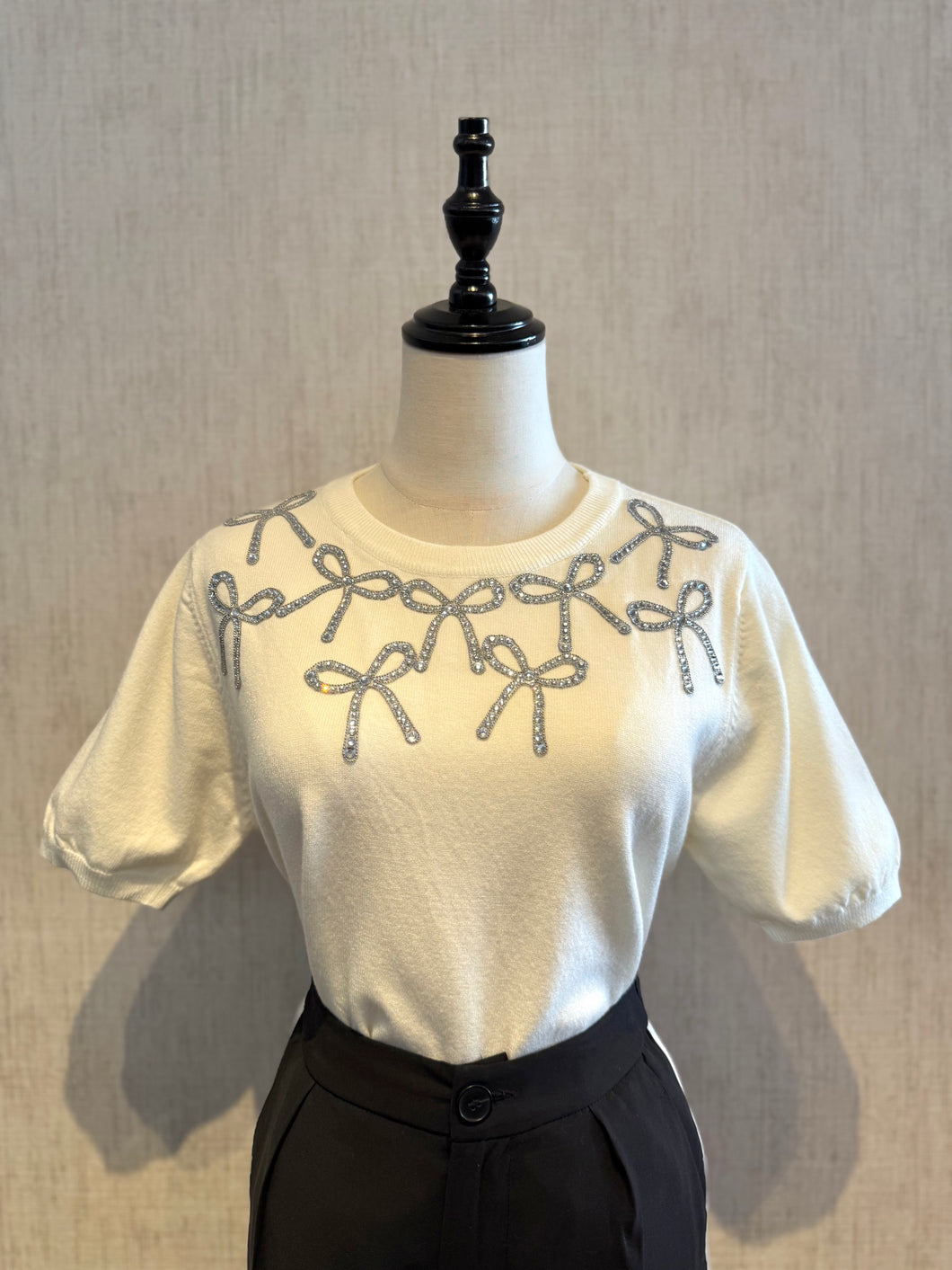 Bow Viscose Top Sweater