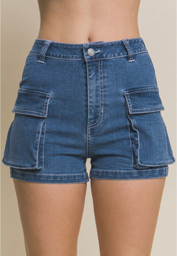 Cargo Denim Shorts