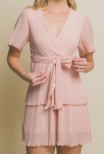 Short Sleeve Ruffle Dress