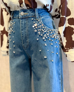 Detail Wide Denim Jeans