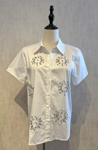 Rhinestone Detail Blouse