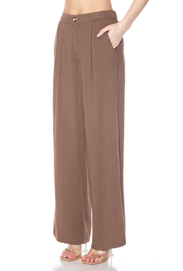 Wide Leg Elastic Pants