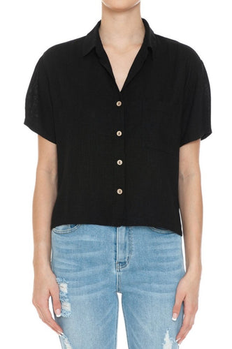 Linen Button Blouse