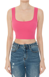 Ribbed Square Neck Crop Top