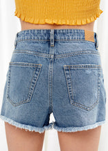 Cargar imagen en el visor de la galería, High Waist Distressed Denim Shorts