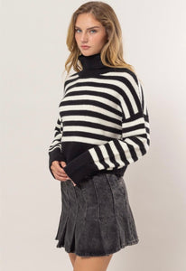 Striped Turtleneck Sweater