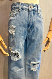 Bootcut Distressed Light Jeans