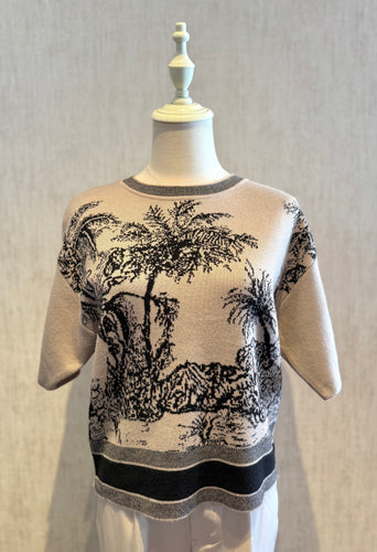 Print Viscose Top Sweater