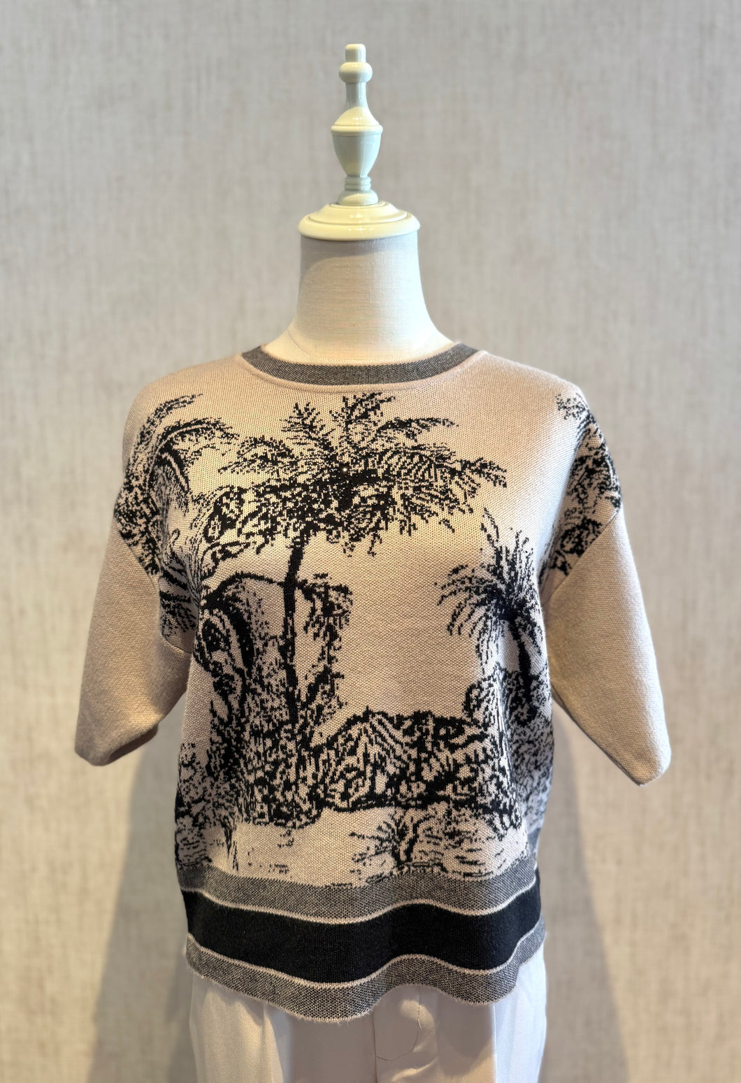 Print Viscose Top Sweater