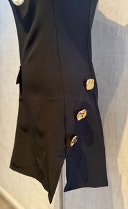 Gold Button Mini Dress