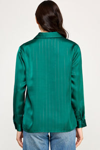 Long Sleeve Satin Blouse