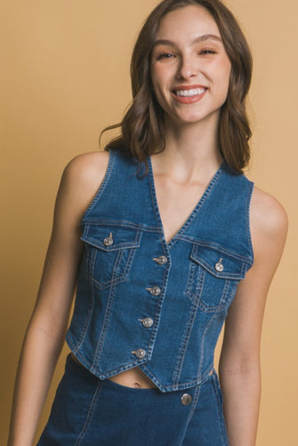 Denim Vneck Vest